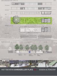 Wettbewerb Ehrenzeller Platz - Ansichten und Schnitte
